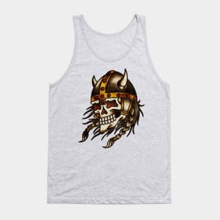 Vintage American Traditional Viking Skull Tank Top